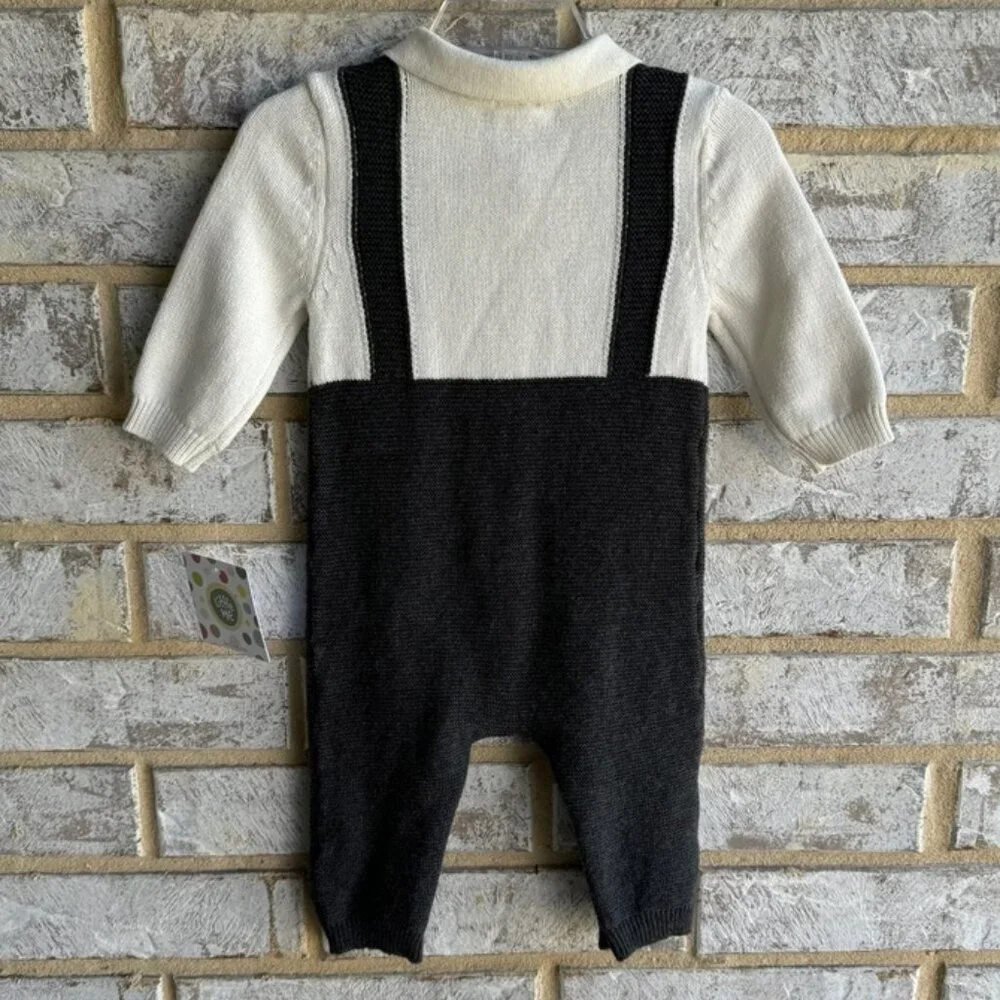 Little Me Special Occasion Gray & White Button Up Outfit Boy's Size 6M.